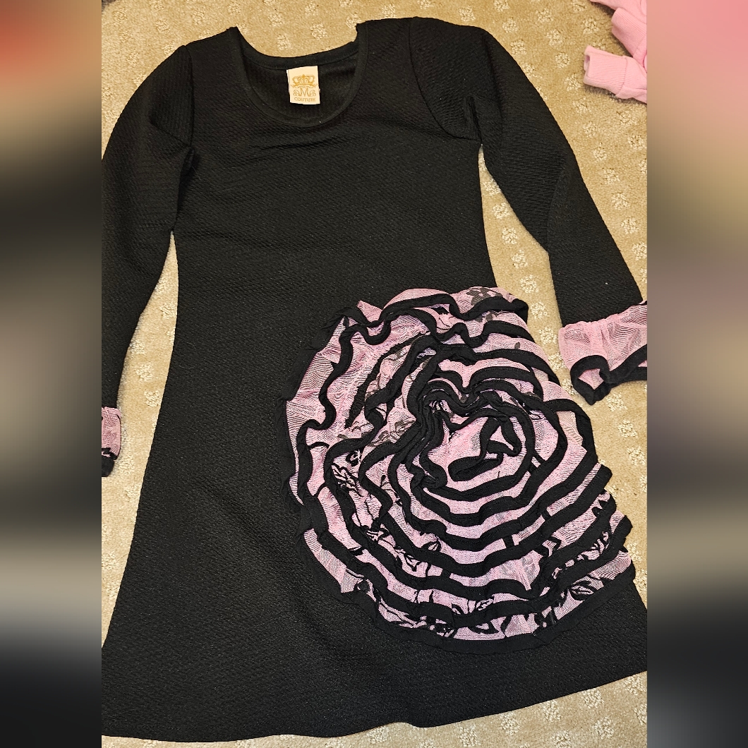 Rmb Couture Toddler Girl Black Dress W Beautiful Pink Bow 2t3at Rmb Couture Toddler Girl Black Dress W Beautiful Pink Bow 2t3at